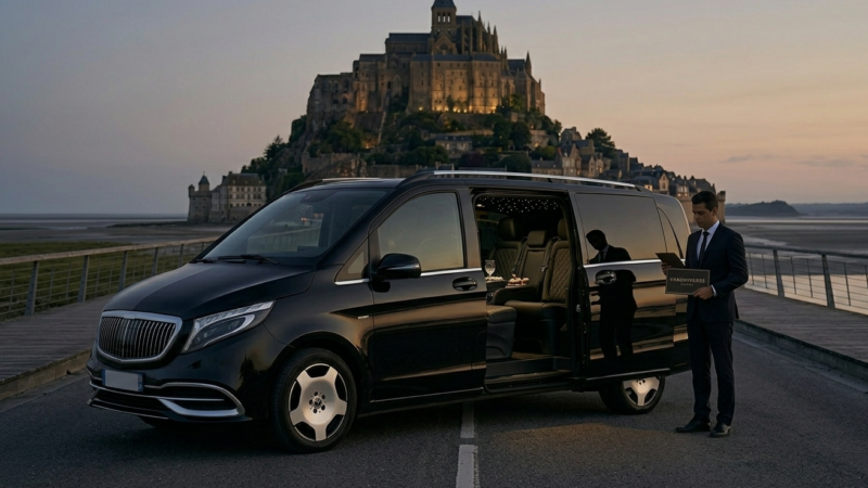 Private van Mont Saint Michel chauffeur service Brittany Normandy